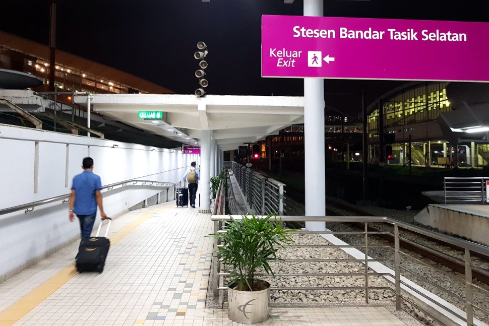 Exit the ERL station and use the pedestrian bridge to go to TBS