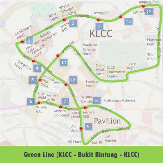 Go KL Green Line Route