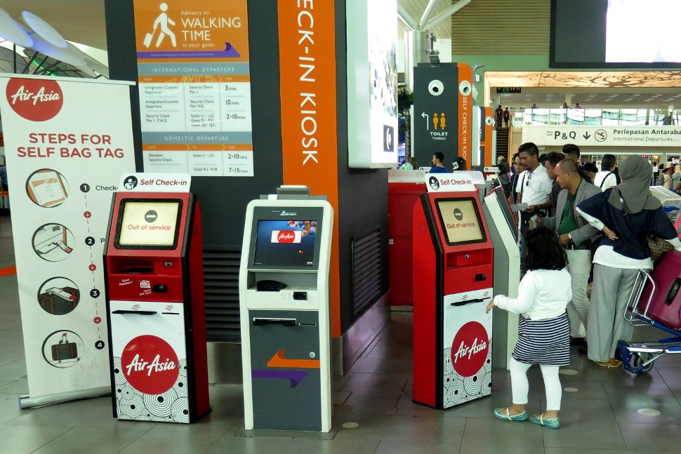 Kiosks / check-in machines at the Departure Hall for self check-in