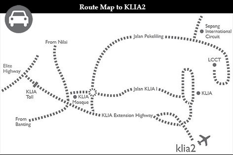 Road map for driving to klia2