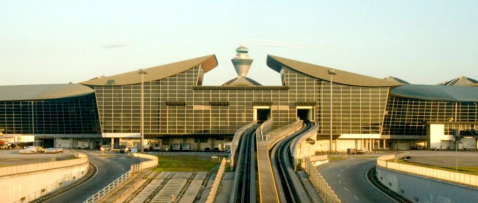 View of Main Terminal Building from the Aerotrain