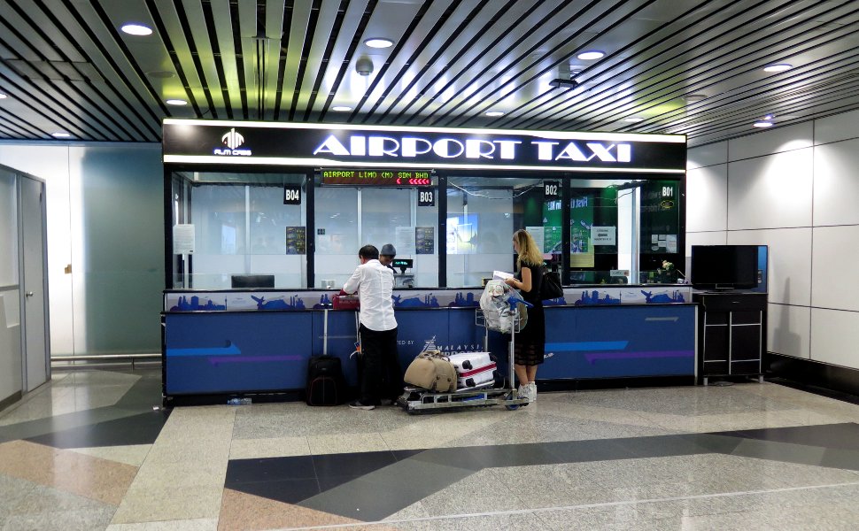 Taxi ticket counters at Arrival Hall