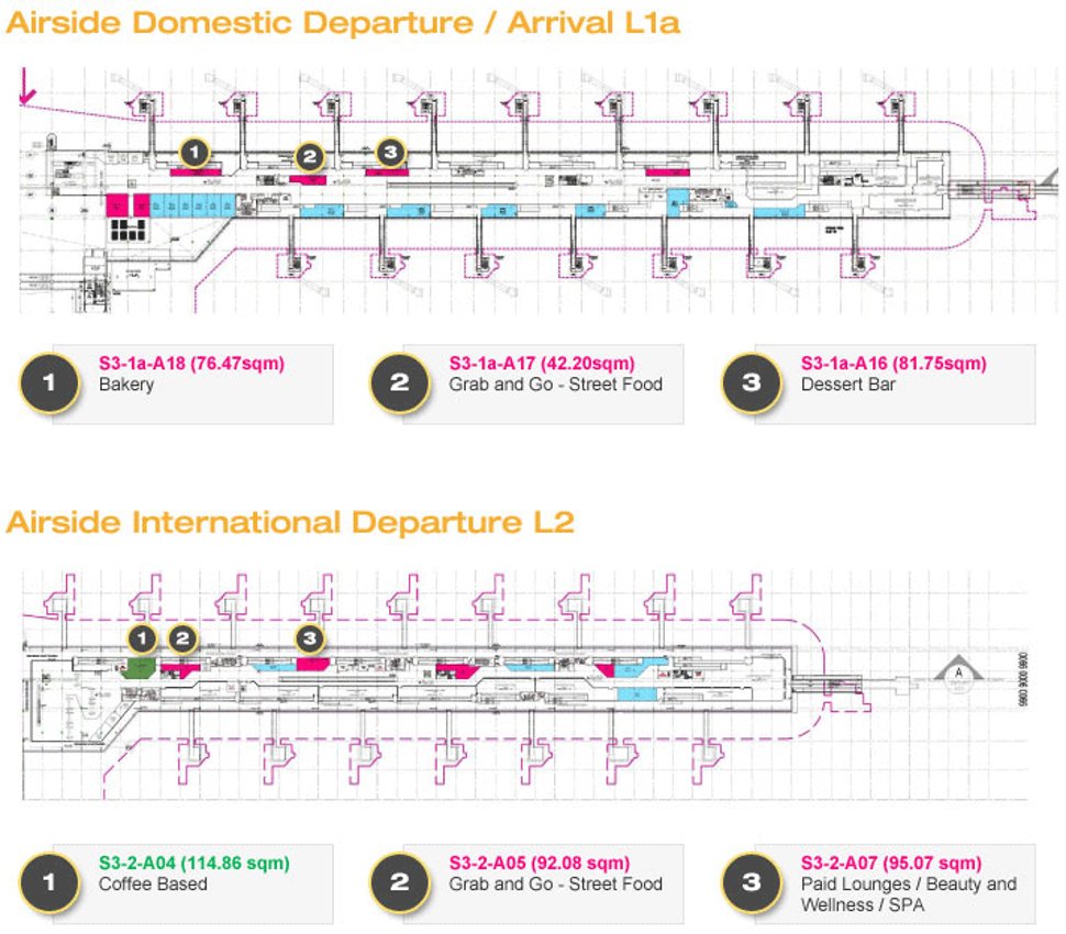 Shops at Airside Domestic Departure / Arrival L1a & Airside International Departure L2