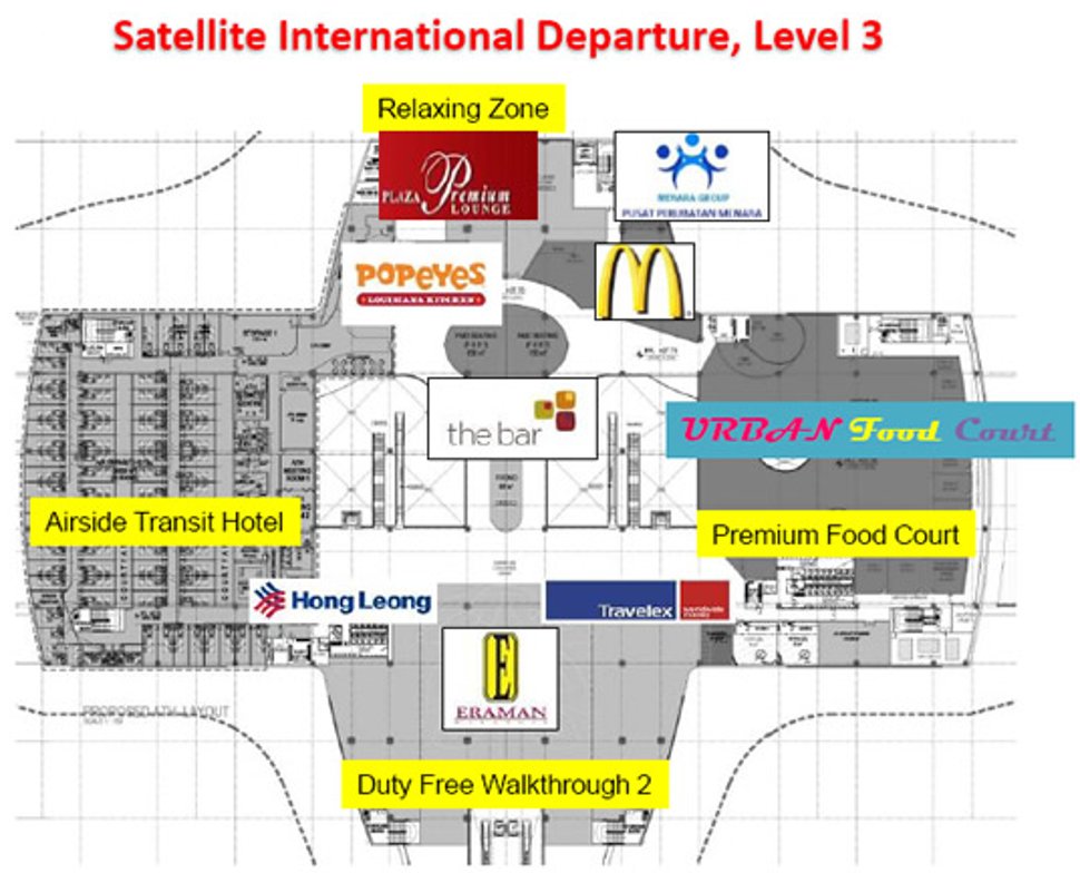 Shops at klia2, Satellite International Departure, Level 3