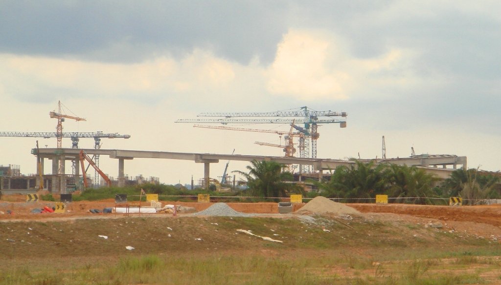 Road work leading to the terminal, 28 Mar 2012