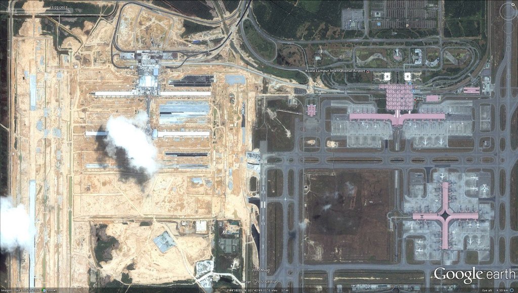 Satellite view of klia2 and surroundings, 28 Oct 2012