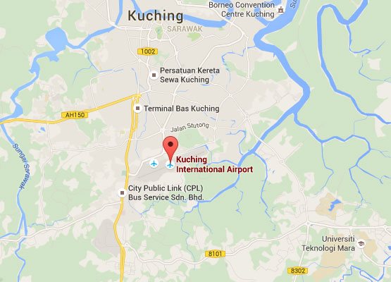 Location of Kuching International Airport