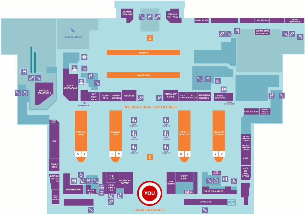 Layout plan of klia2 Departure Hall