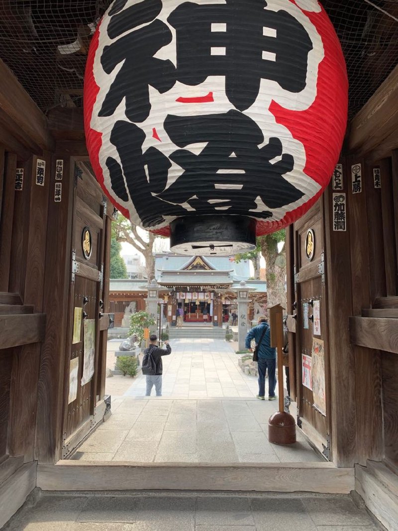 The view inside of Kushida Shrine.