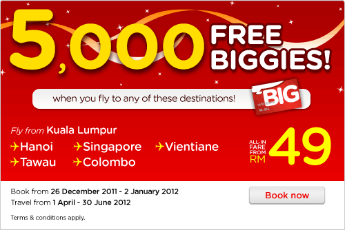 AirAsia Promotion - 5000 Free Biggies