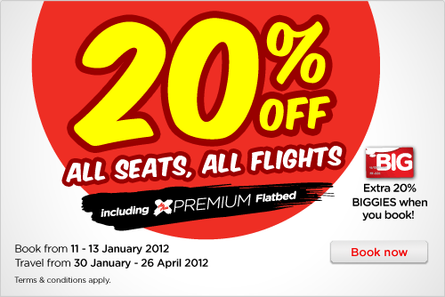 AirAsia Promotion - 20% Off All Seats, All Flights