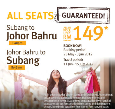 Firefly Promotion - Subang to Johor Bahru