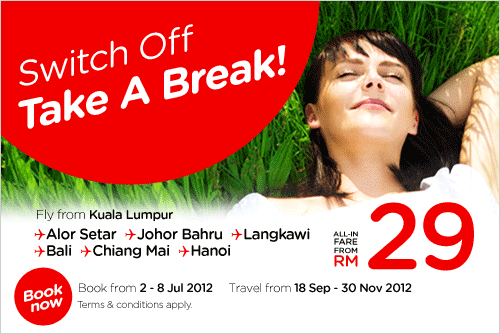 AirAsia Promotion - Switch off. Take a break!