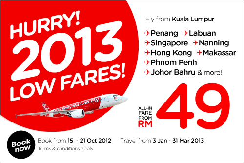 AirAsia Promotion -Hurry! 2013 Low Fares