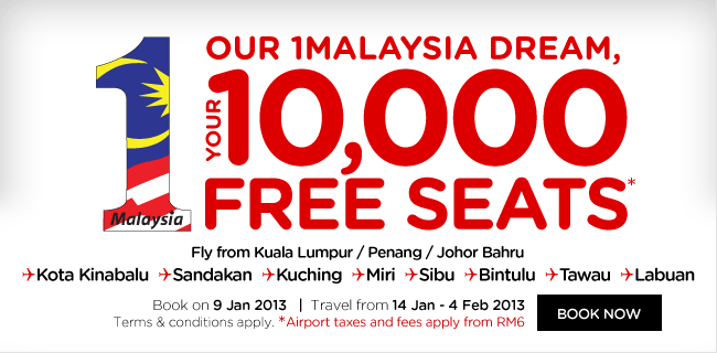 AirAsia Promotion - 10,000 Free Seats
