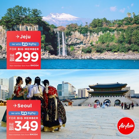 Jeju, from RM299, Seoul, from RM349