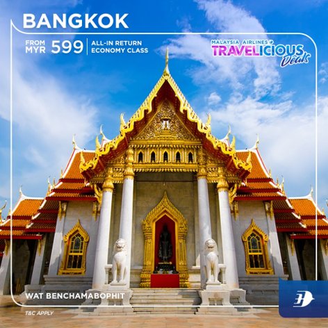 Bangkok - all-in return fares from MYR 599