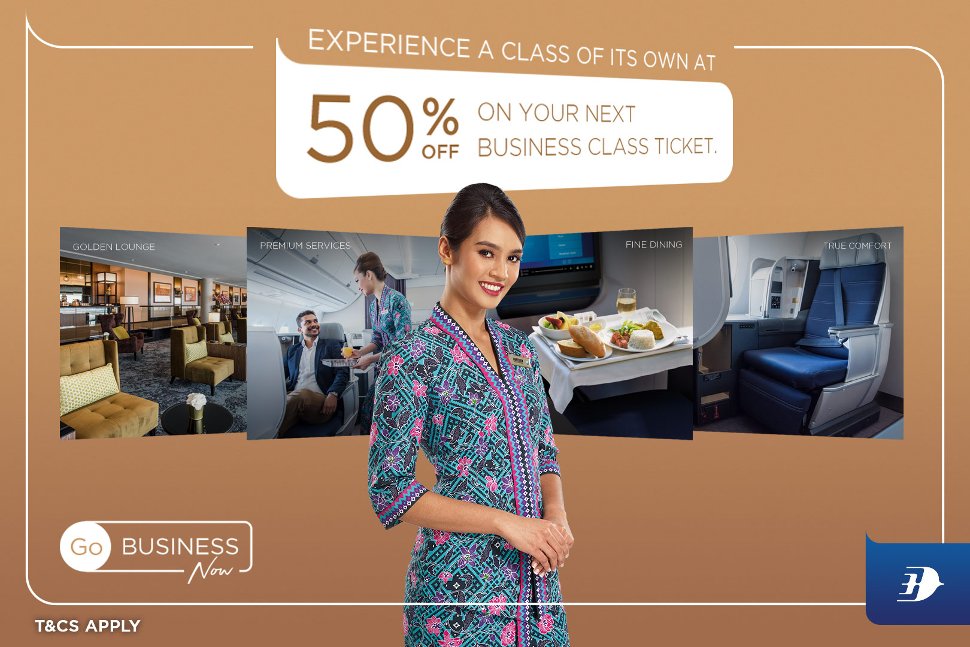 50% off your next Business Class ticket