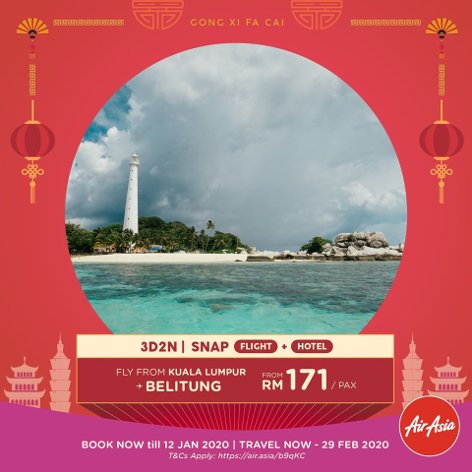 Fly from Kuala Lumpur to Belitung, from RM171