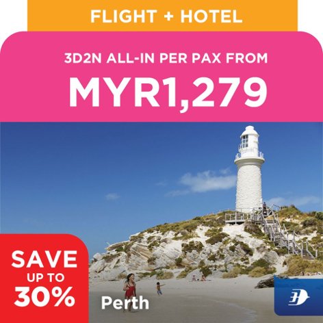 Perth, 3D2N all-in per pax from MYR1,279