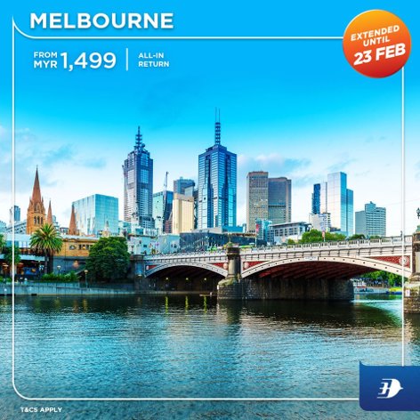 Melbourne, all-in return from MYR1,499