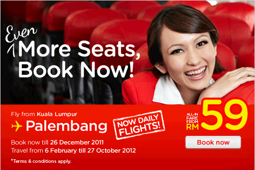 AirAsia Promotion - More Seats To Palembang