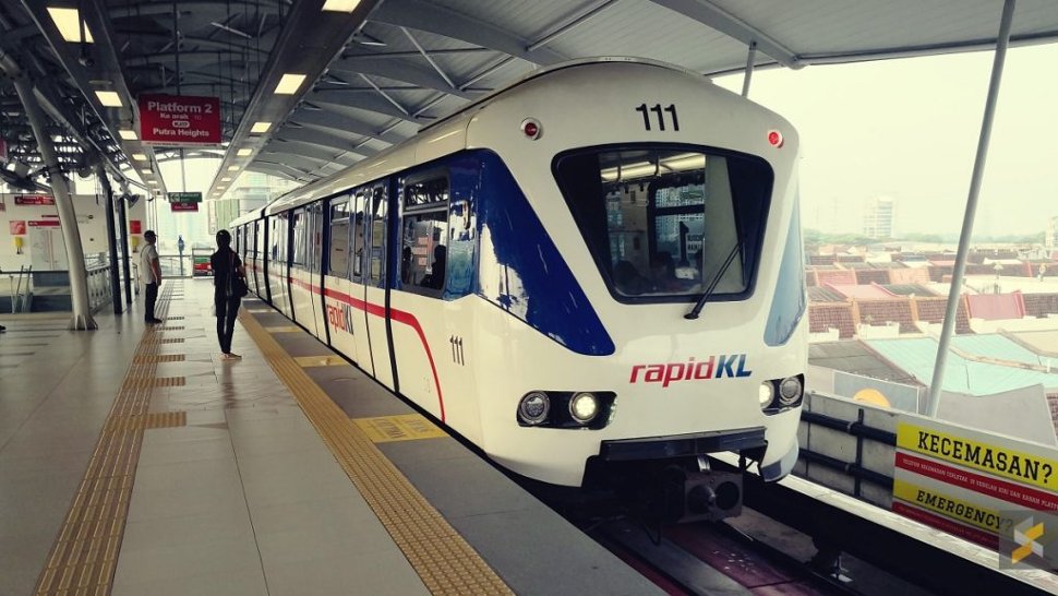 LRT train at the Putra Heights station