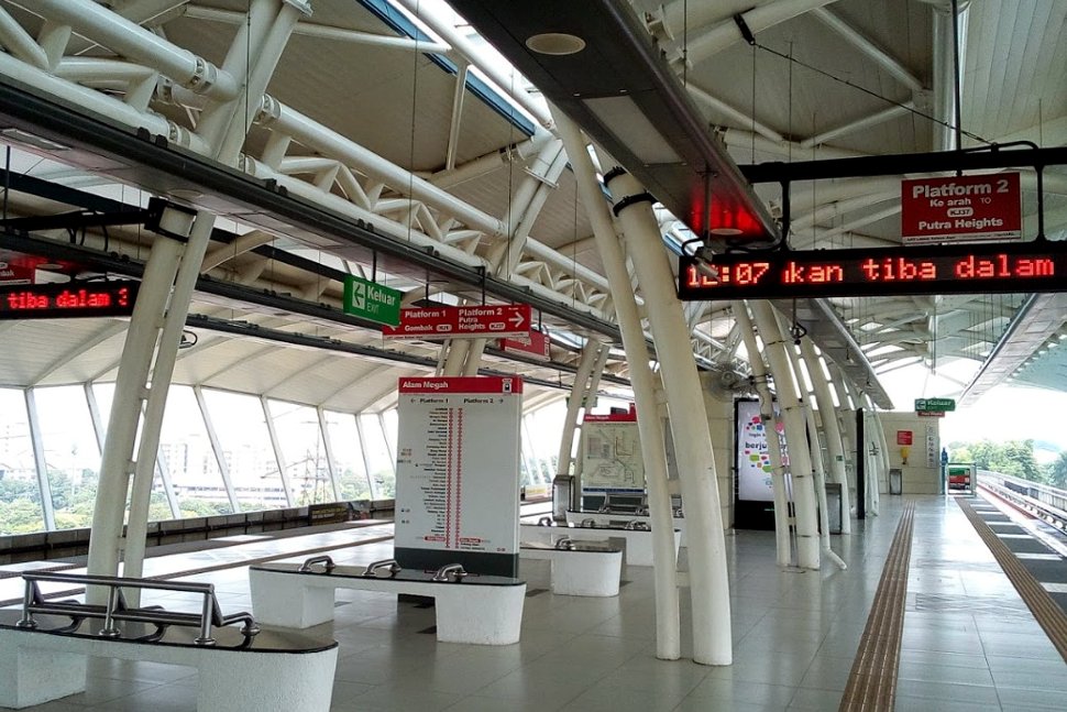 Boarding platform at LRT station