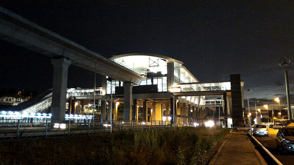 Evening view of Alam Sutera LRT station