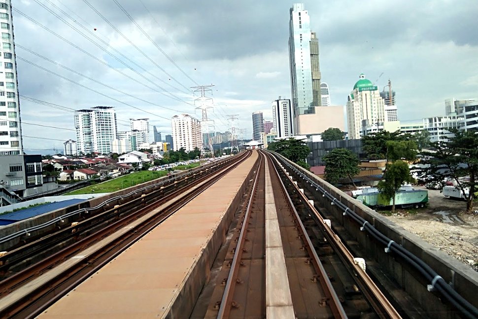 Rail tracks leading to Asia Jaya LRT station