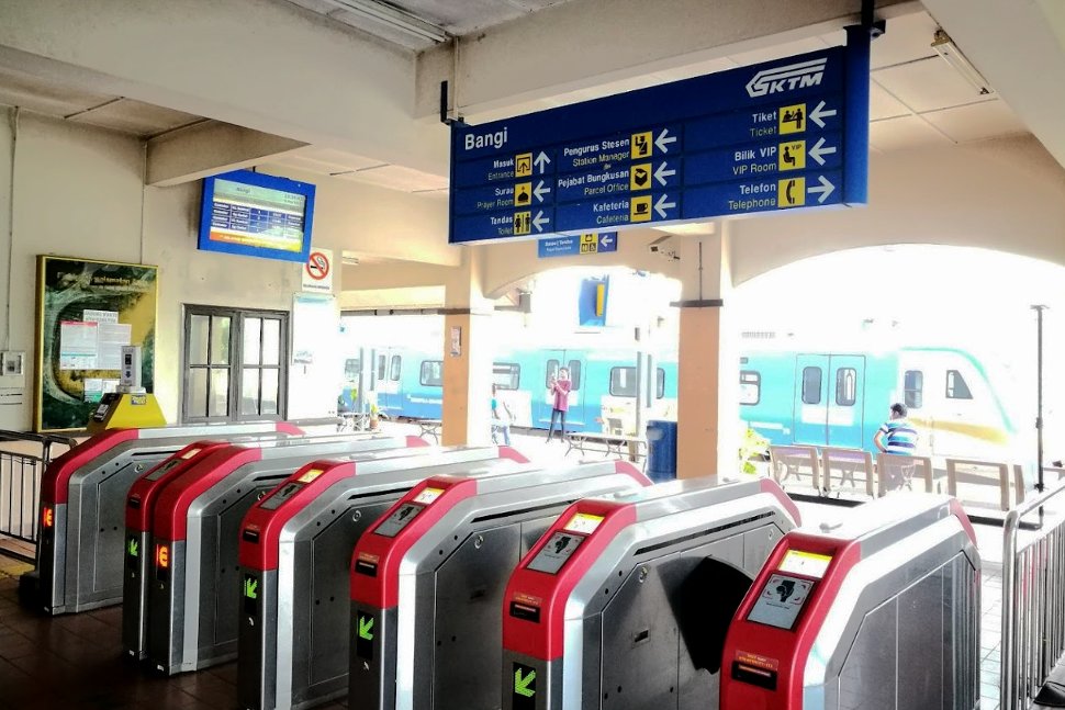 Faregates and ticket counter at station