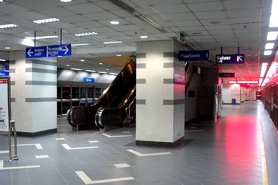 Boarding platform at Kampung Baru LRT Station