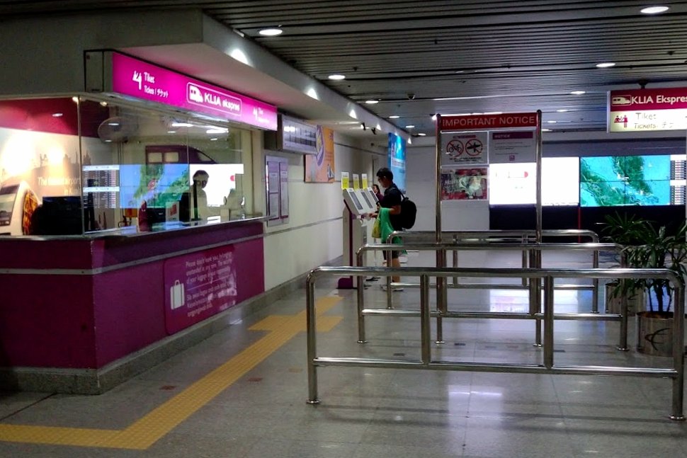 Ticketing counter for KLIA Ekspres station at KL Sentral