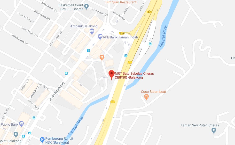 Location of Batu 11 Cheras MRT station
