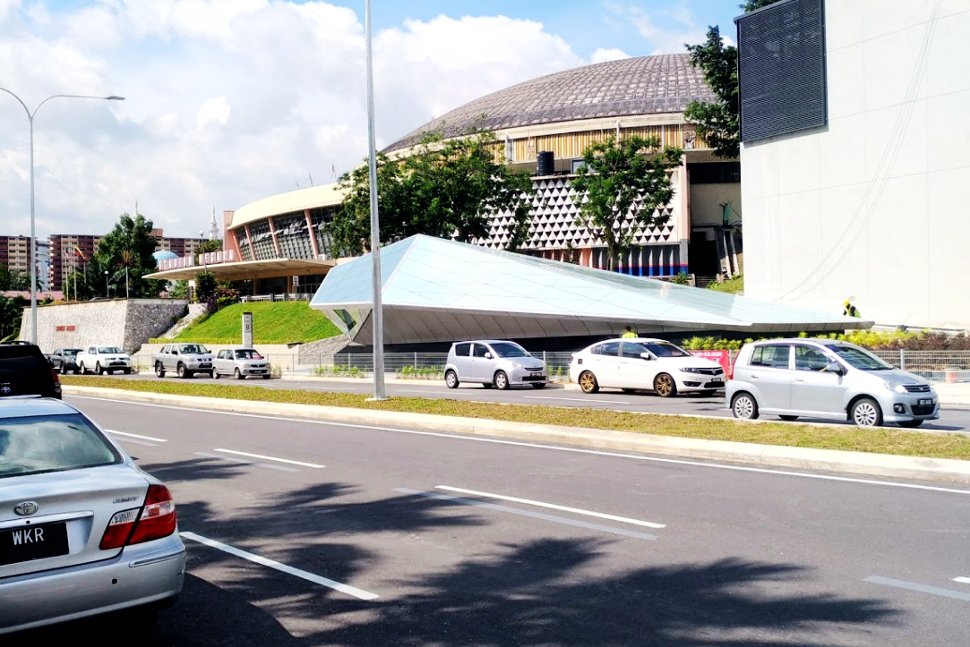 View of Merdeka MRT Station from opposite road