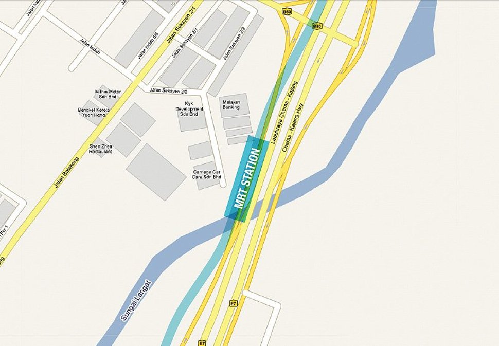 Batu 11 Cheras station location map
