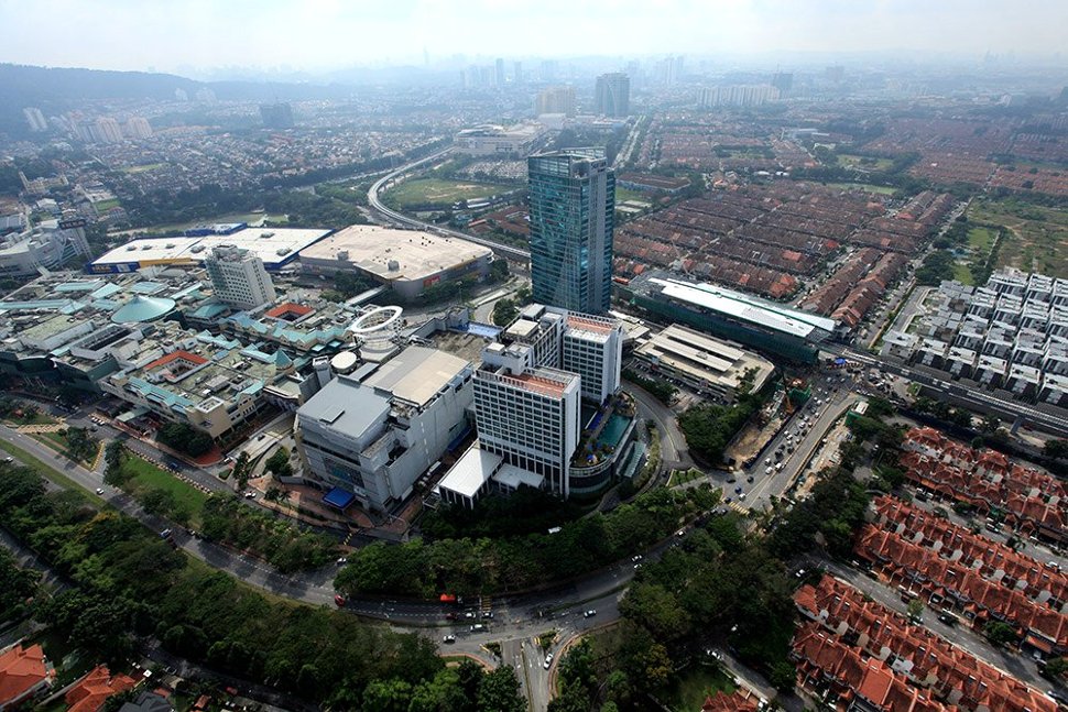 Aerial view of Mutiara Damansara station and its surrounding areas