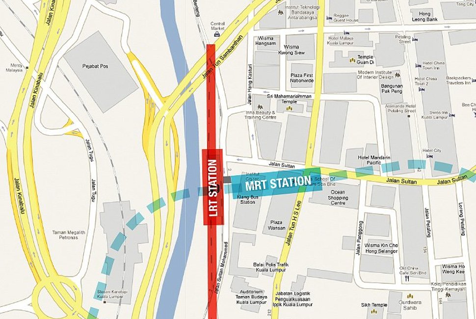 Pasar Seni station location map