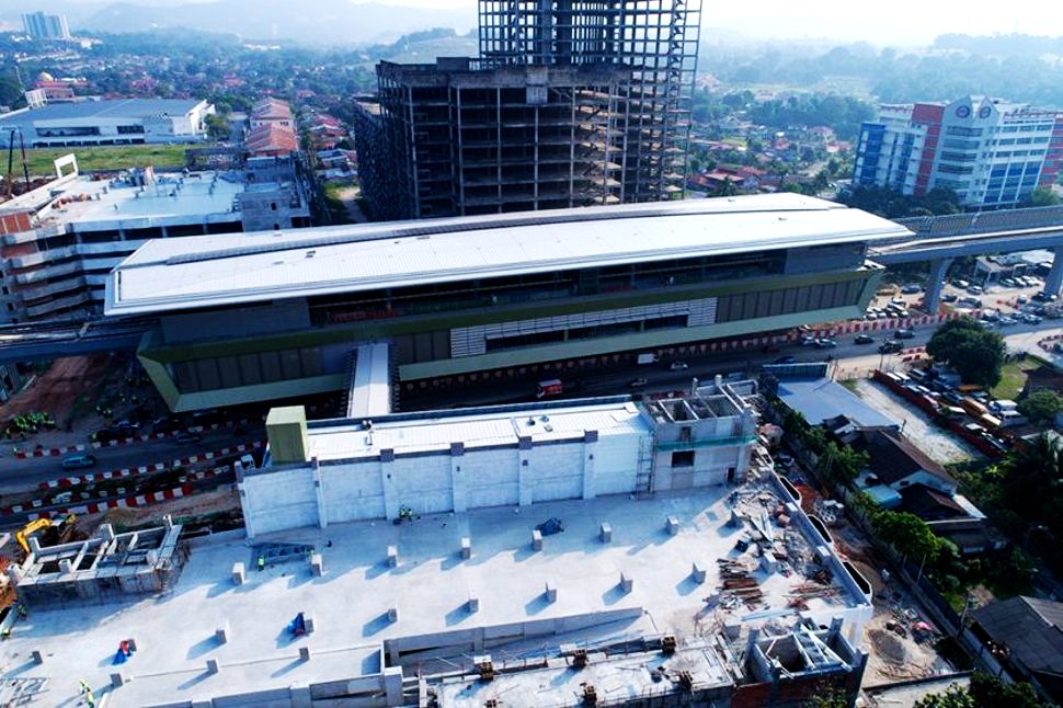Aerial view of the Sungai Jernih MRT Station