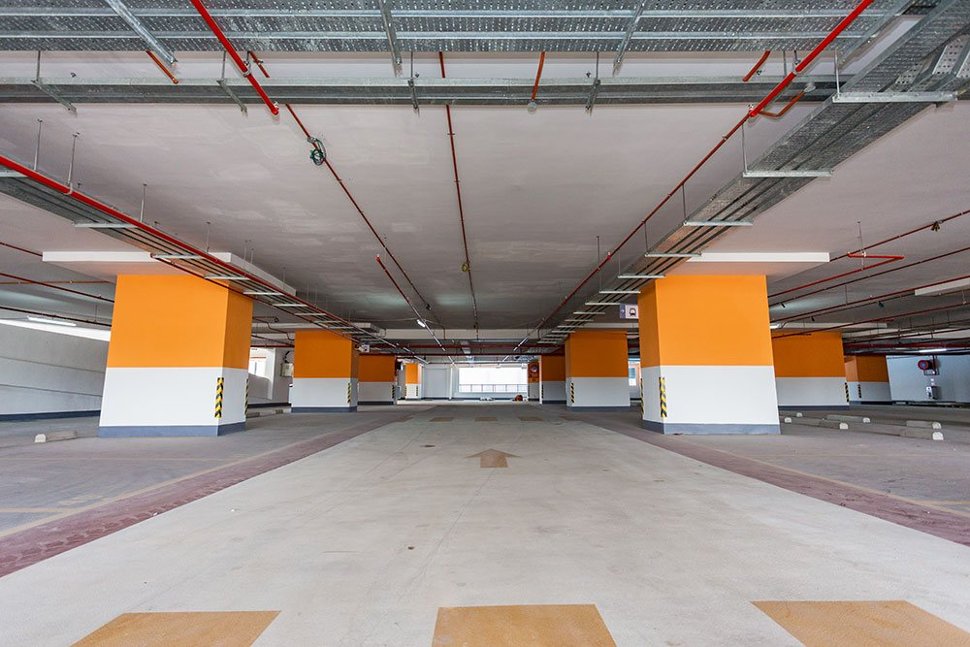 Inside the multi-storey park and ride parking building that has been built next to the Bukit Dukung Station. Apr 2017