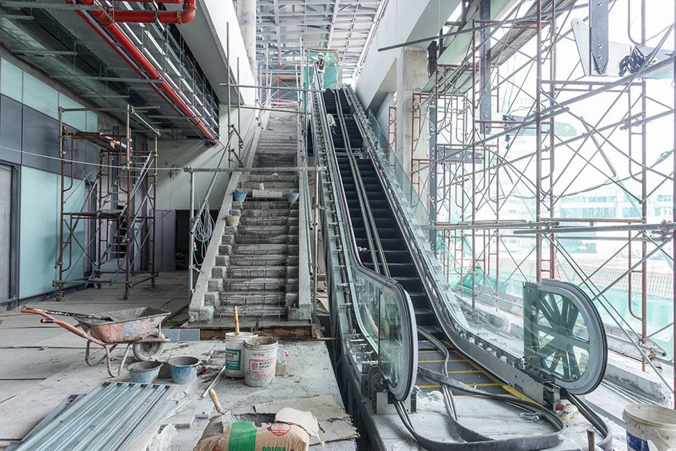 Staircases and escalators being built inside the Semantan Station. (Dec 2015)