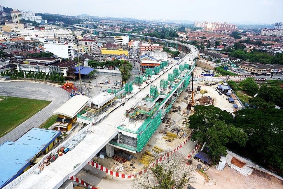 Aerial view of the Stadium Kajang Station which is under construction. Jul 2015