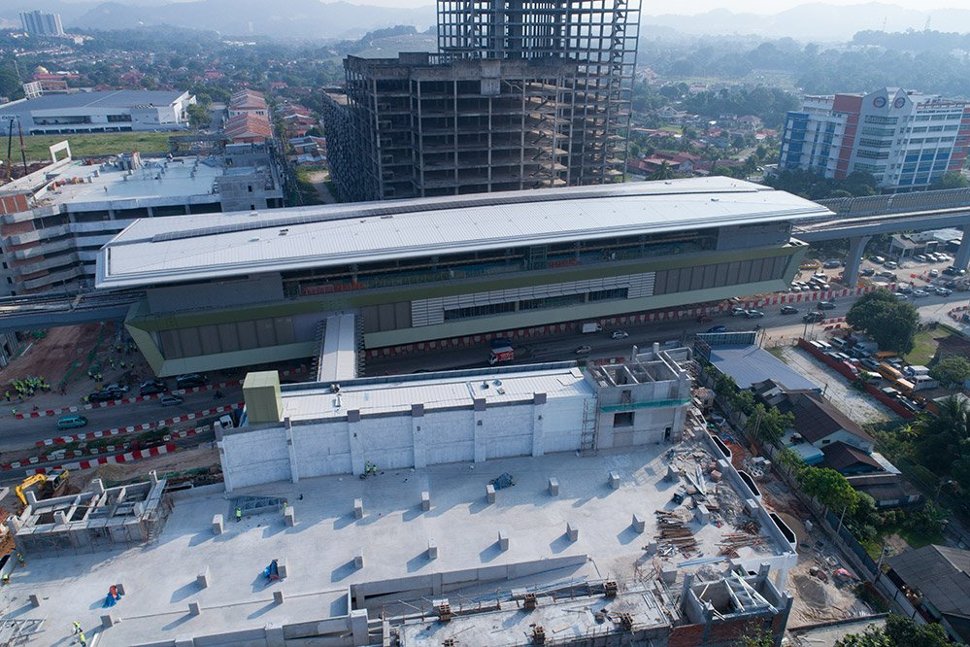 Aerial view of the Sungai Jernih MRT Station. Jan 2017