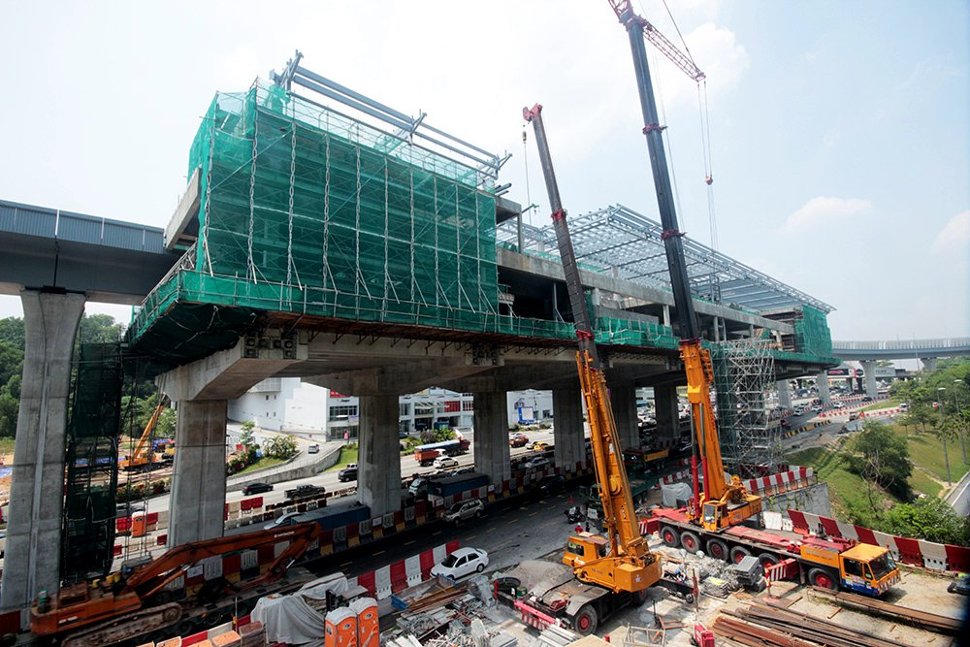 View of the Taman Connaught Station being built. Oct 2015