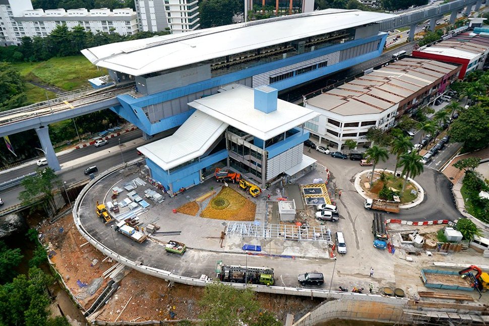 Construction of Entrance B near completion at the Taman Tun Dr Ismail Station. (Dec 2016)