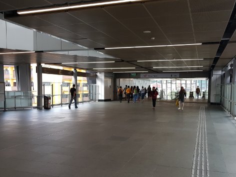 Pedestrian walkway to MRT station