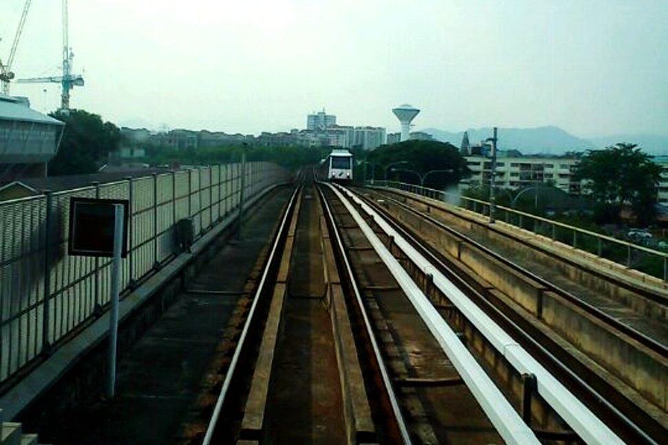 LRT train approaching the station