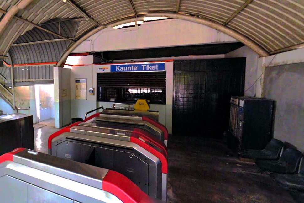 Faregates and ticket counter at the station