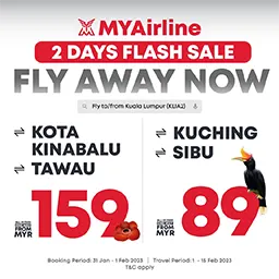 MYAirline now offers free 15kg baggage and seat selection, all-in one-way fare from RM39