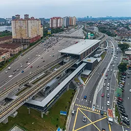 Serdang Raya Utara MRT station, located next to the Sungai Besi toll plaza, where the PLUS toll road begins
